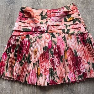 Express Floral Mini Skirt - Pink and Green